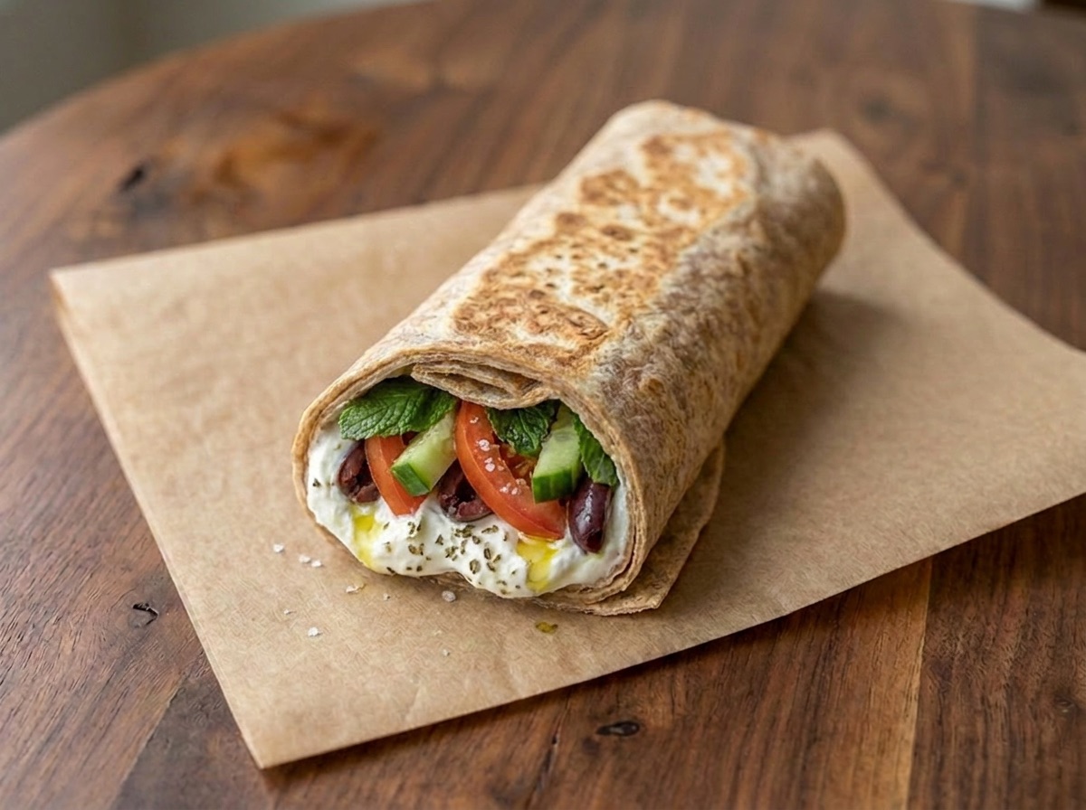 Labneh with Veggies Sandwich