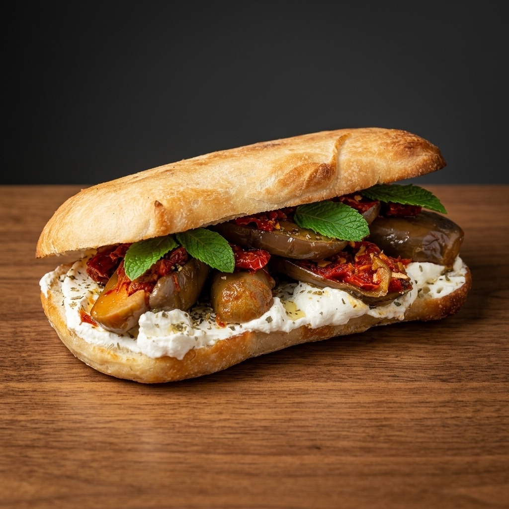 Labneh Makdous Sandwich