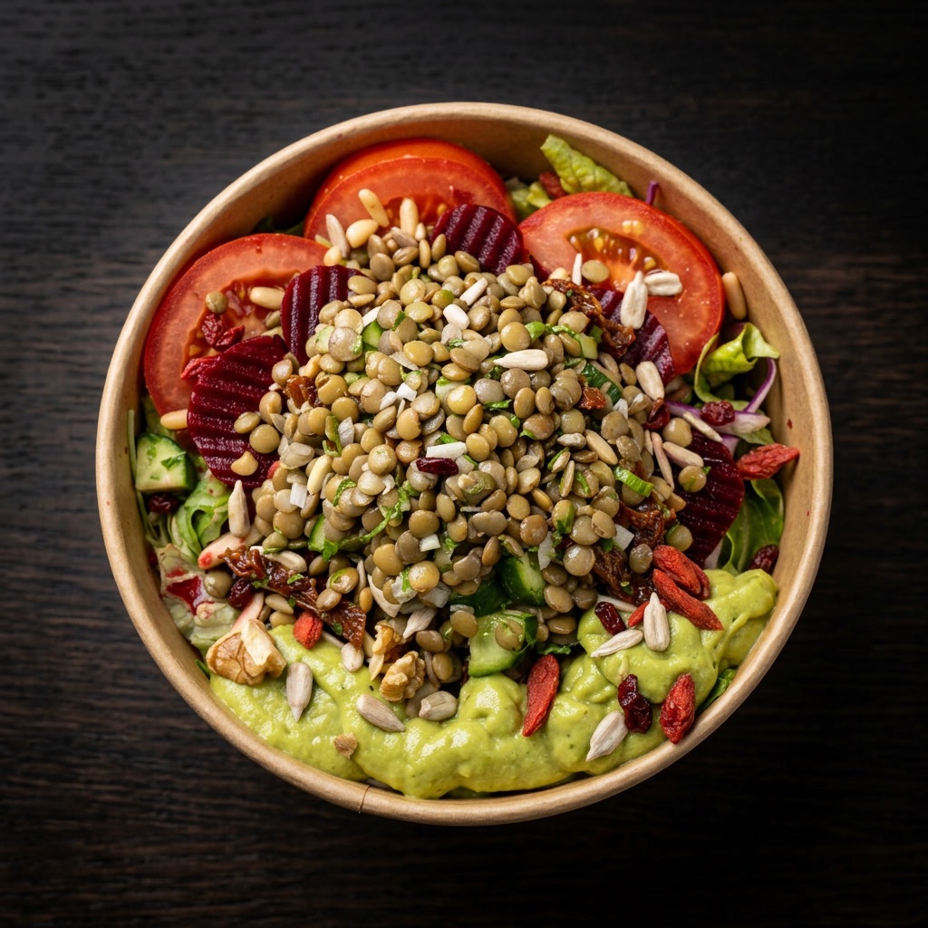 Beetroot Avocado And Lentil Superfood Salad