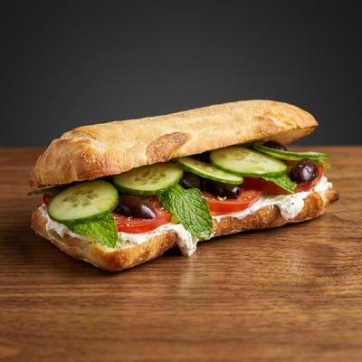 Labneh with Veggies Sandwich