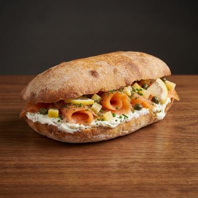 Smoked Salmon Herbed Labneh Sandwich